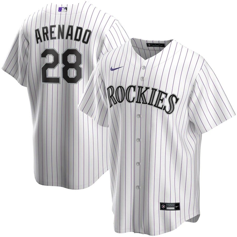 Youth Colorado Rockies #28 Nolan Arenado Nike White Home Replica Player MLB Jerseys->youth mlb jersey->Youth Jersey